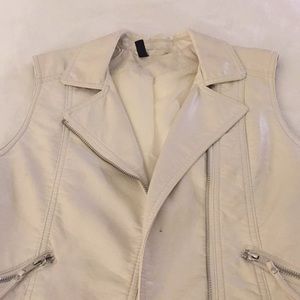 Cream H&M leather vest!